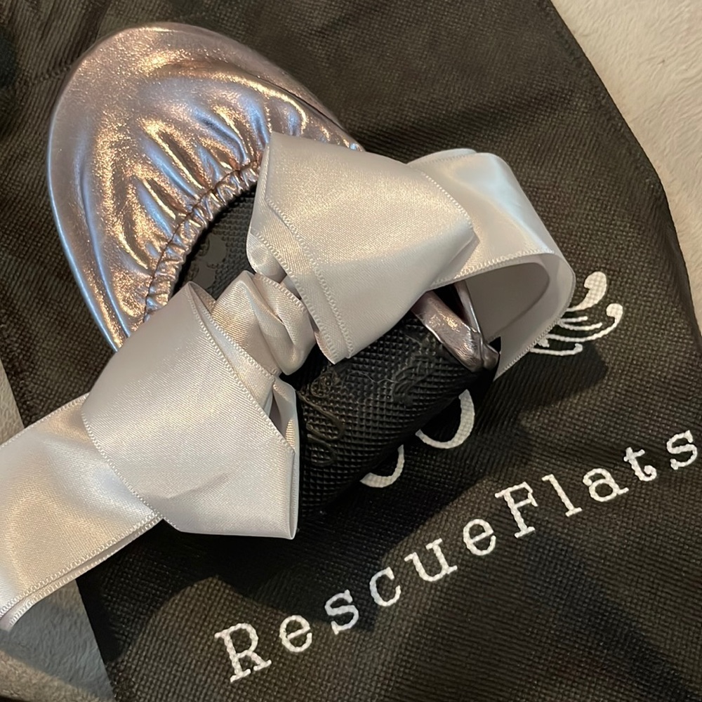 Gun metal metallic Rescue Flats